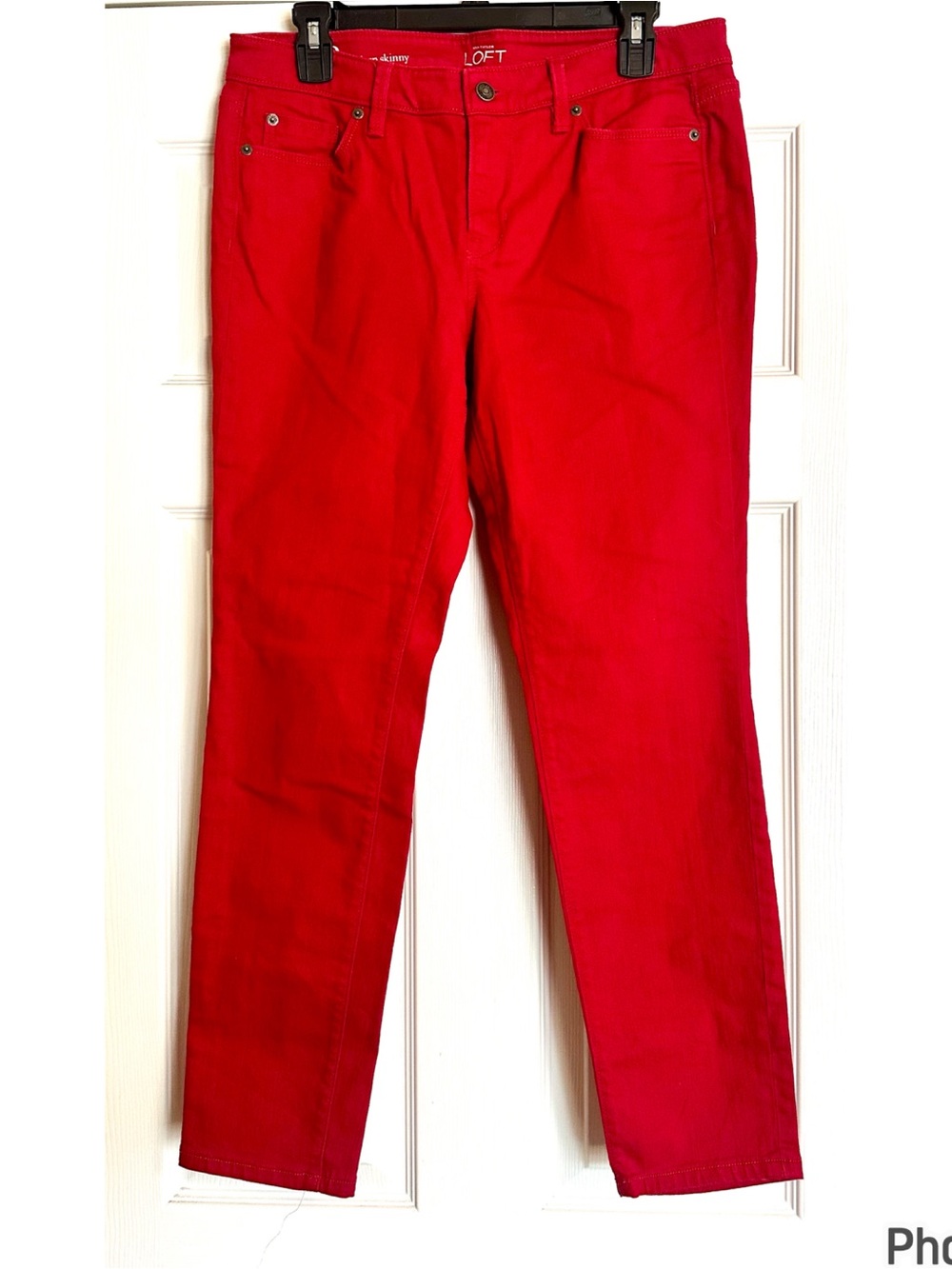 Ann Taylor LOFT Red Modern Skinny Jeans Petite 10